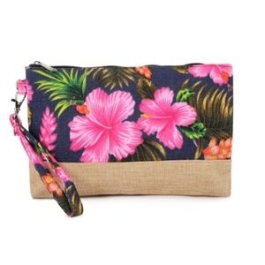 Navy Floral Wristlet/Pouch-1 left